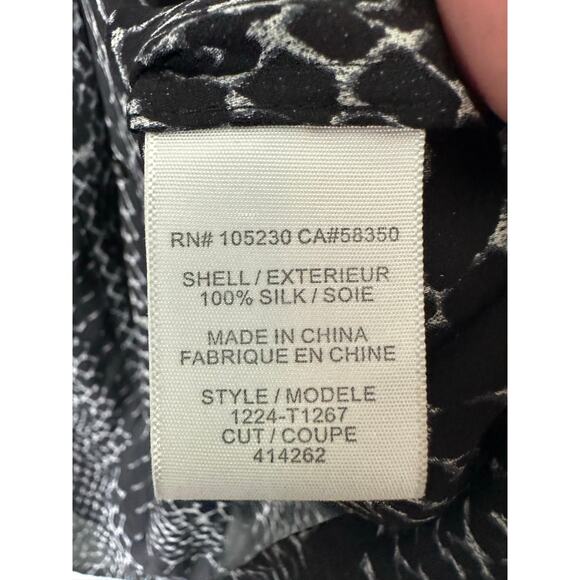 Joie women’s blouse sheer snake skin animal print black white dark academia - Picture 6 of 10